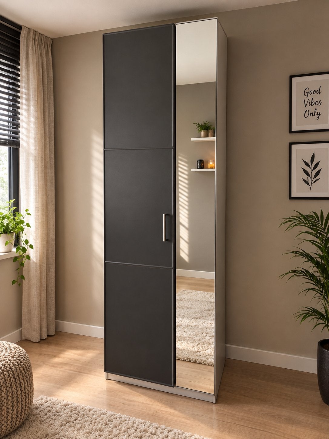 Ikea Pax kast met spiegeldeur 75x60x236cm, Ophalen, 200 cm of meer, 50 tot 100 cm, Zo goed als nieuw