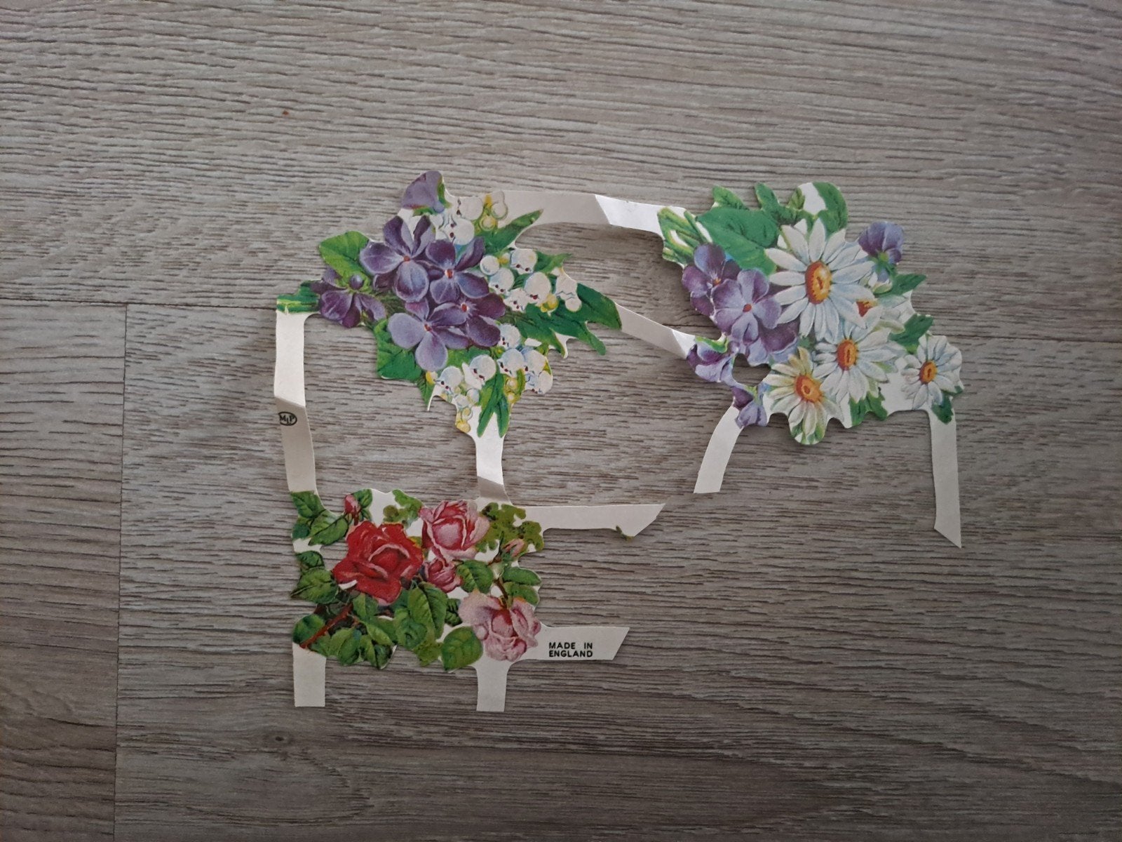 Vintage poezieplaatjes bloemen MLP Made in England, Verzamelen, Ophalen of Verzenden