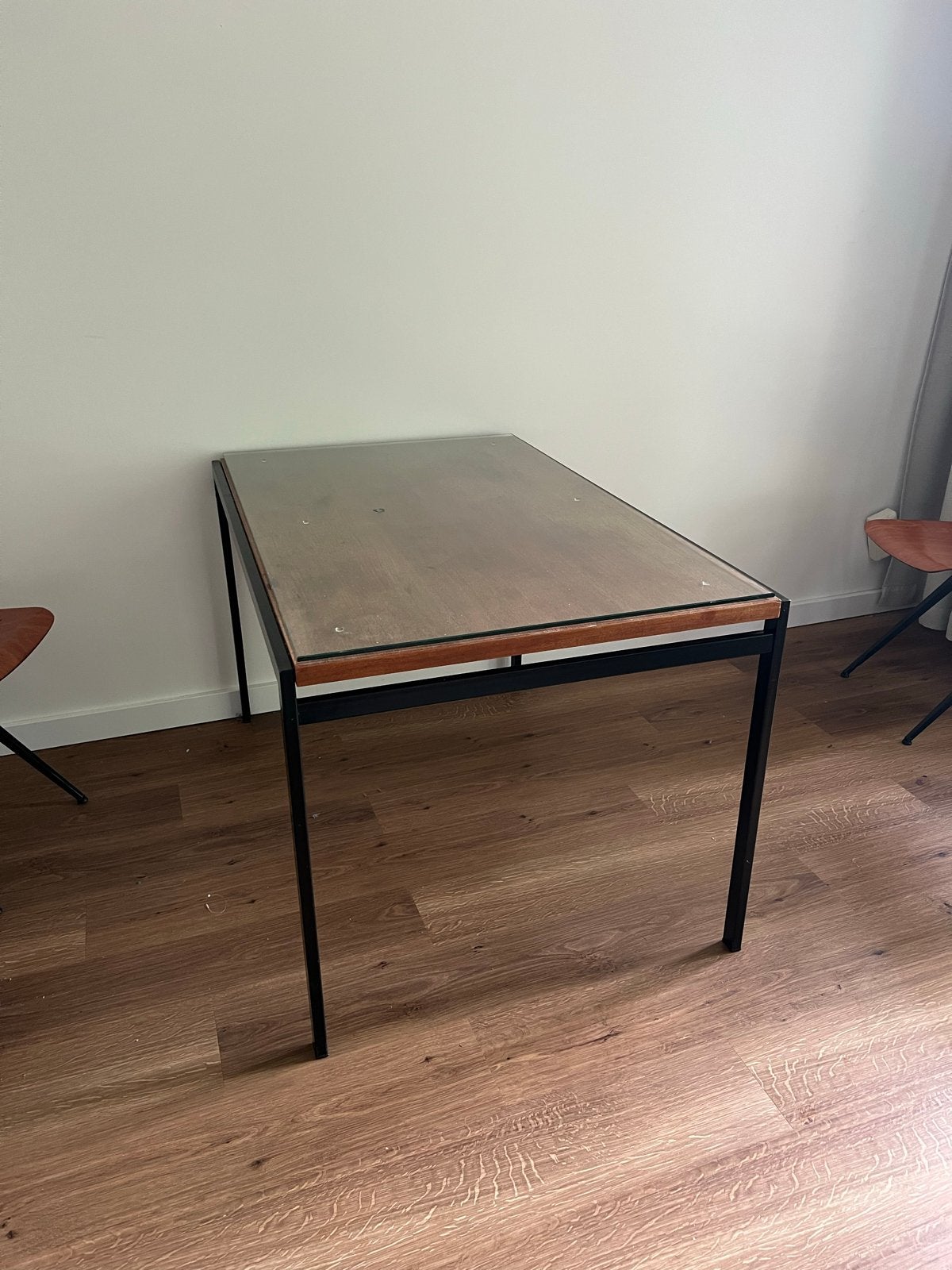 Eettafel Pastoe Cees Braakman Japanse serie met glazen plaat, Ophalen of Verzenden
