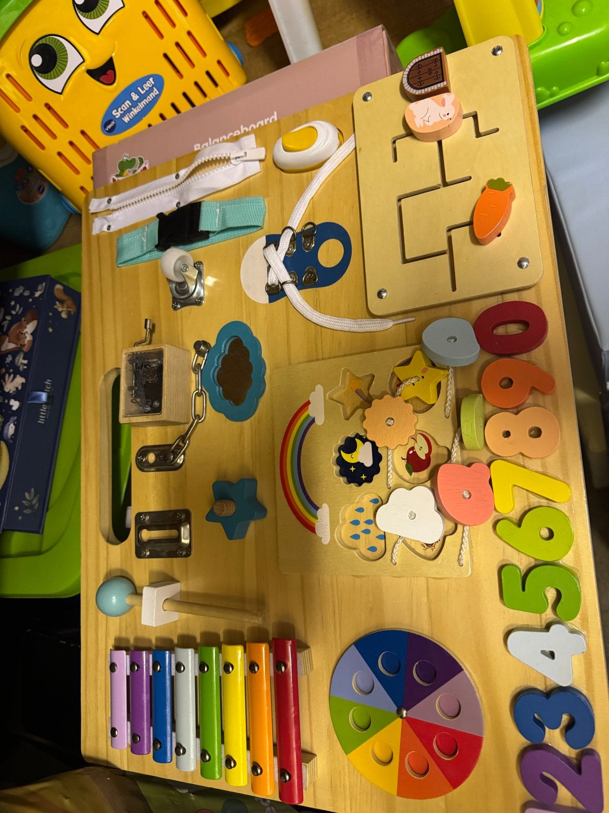 Houten Montessori Busy Board - Educatief Speelgoed, Ophalen, Gebruikt, Overige typen, Met geluid