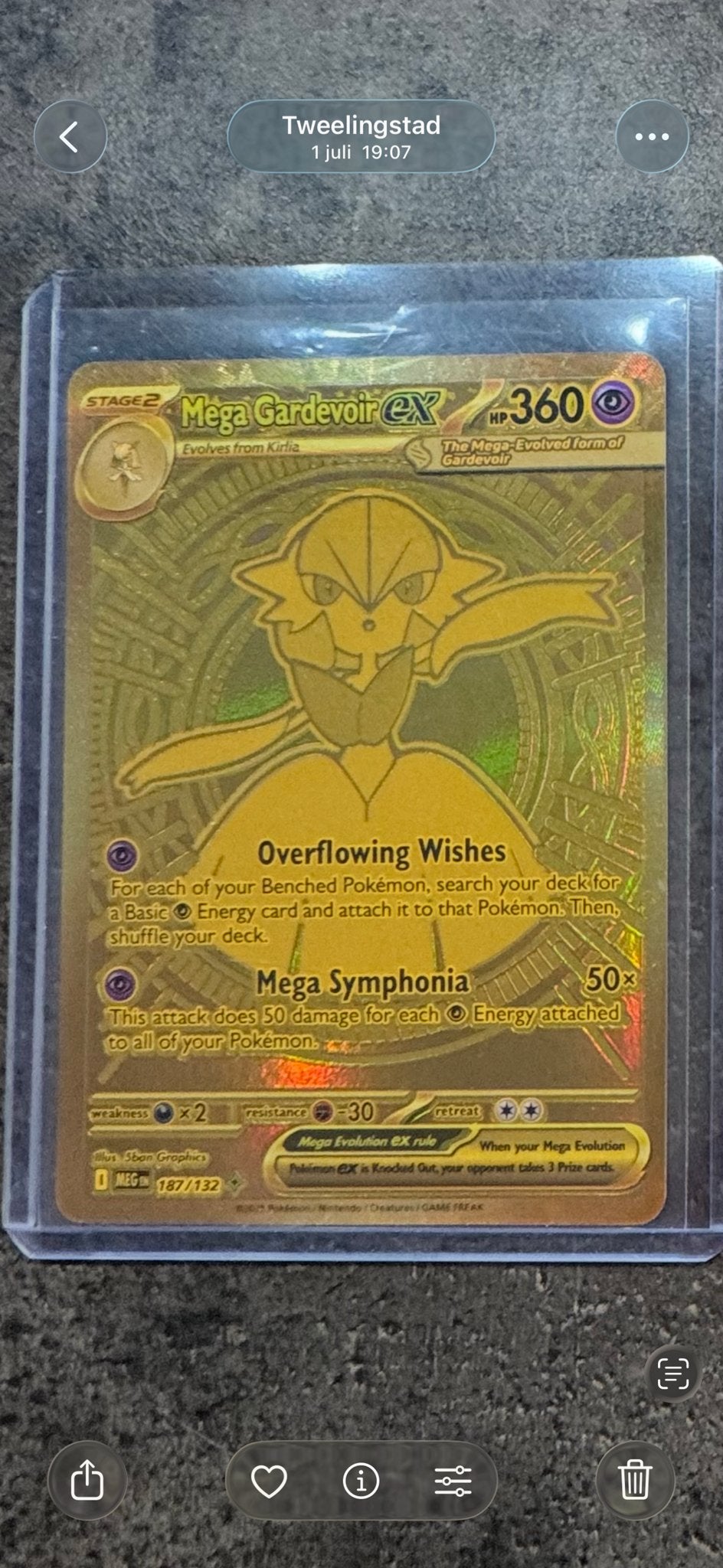 Mega Gardevoir EX 187/132 Full Art Pokémon Kaart, Ophalen, Zo goed als nieuw, Losse kaart