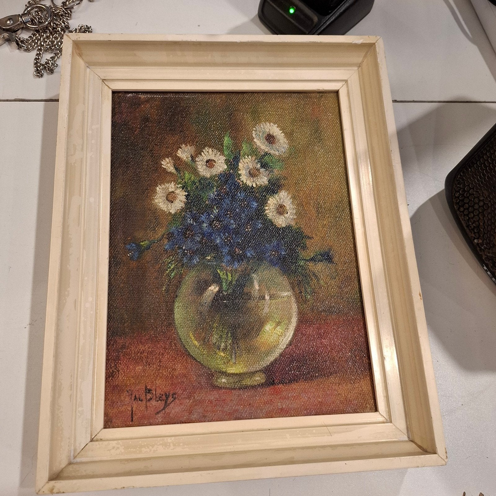 Bloemenstilleven in vaas, gesigneerd, Ophalen