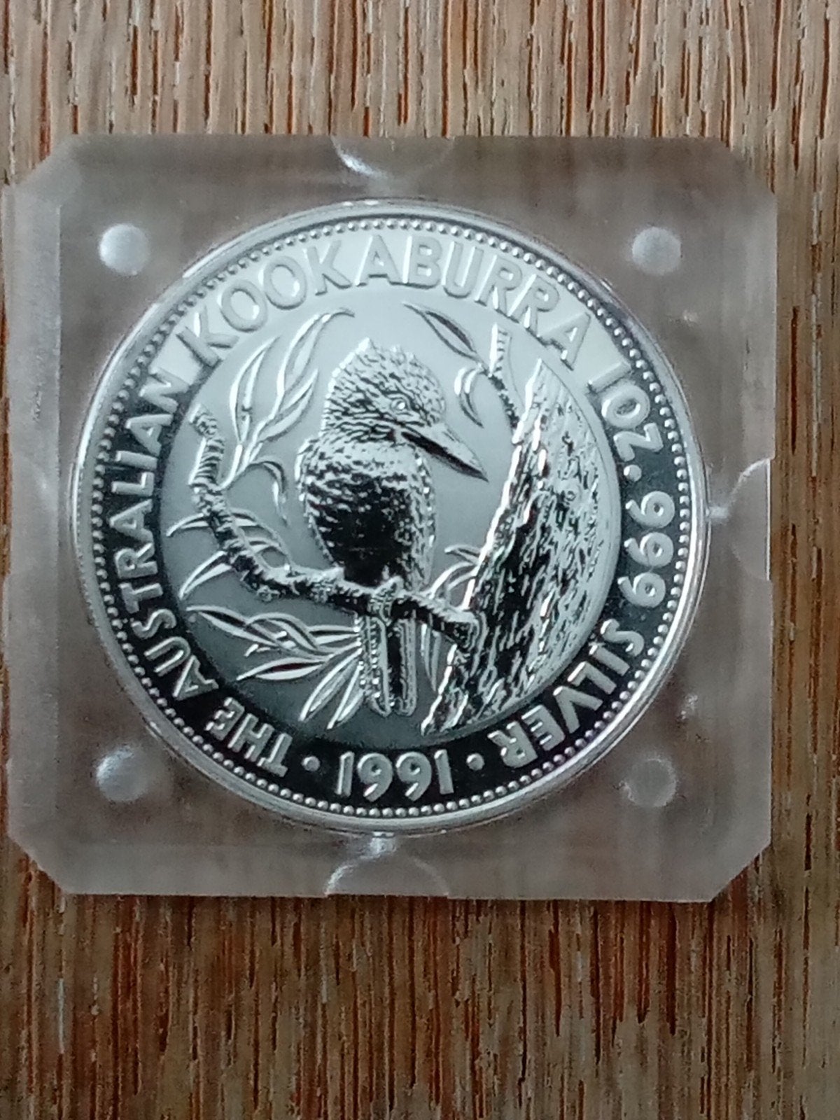 1 Oz 999 zilveren Kookaburra 1991 / 2e jaargang, Verzenden, Setje, Zilver