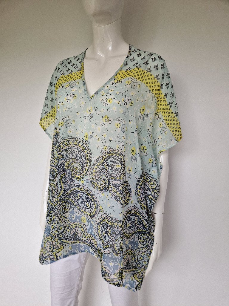 Sylver tuniek met paisleyprint en V-hals. Maat 36/38, Nijmegen, Verhip-vintage.nl, Ophalen of Verzenden, Zo goed als nieuw