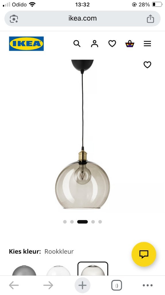 JAKOBSBYN Hanglampenkap, rookkleur, 30 cm, Huis en Inrichting, Lampen | Hanglampen, Ophalen of Verzenden, Zo goed als nieuw, Glas