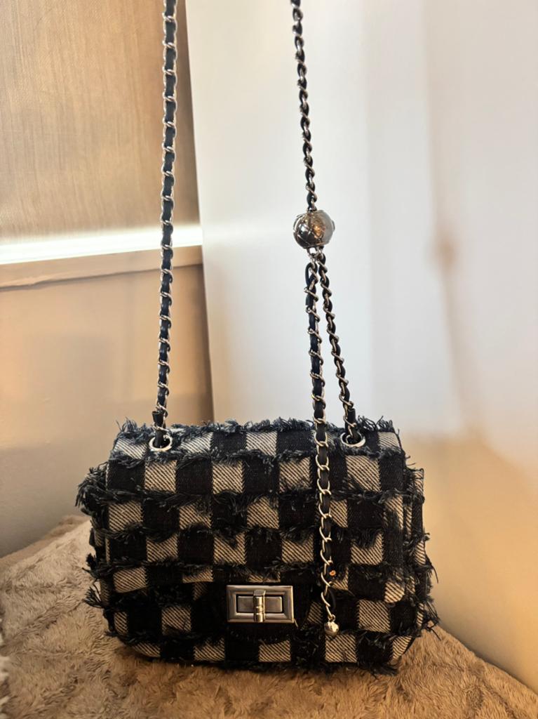 Denim crossbody tas, Verzenden, Zo goed als nieuw, Blauw, Schoudertasje