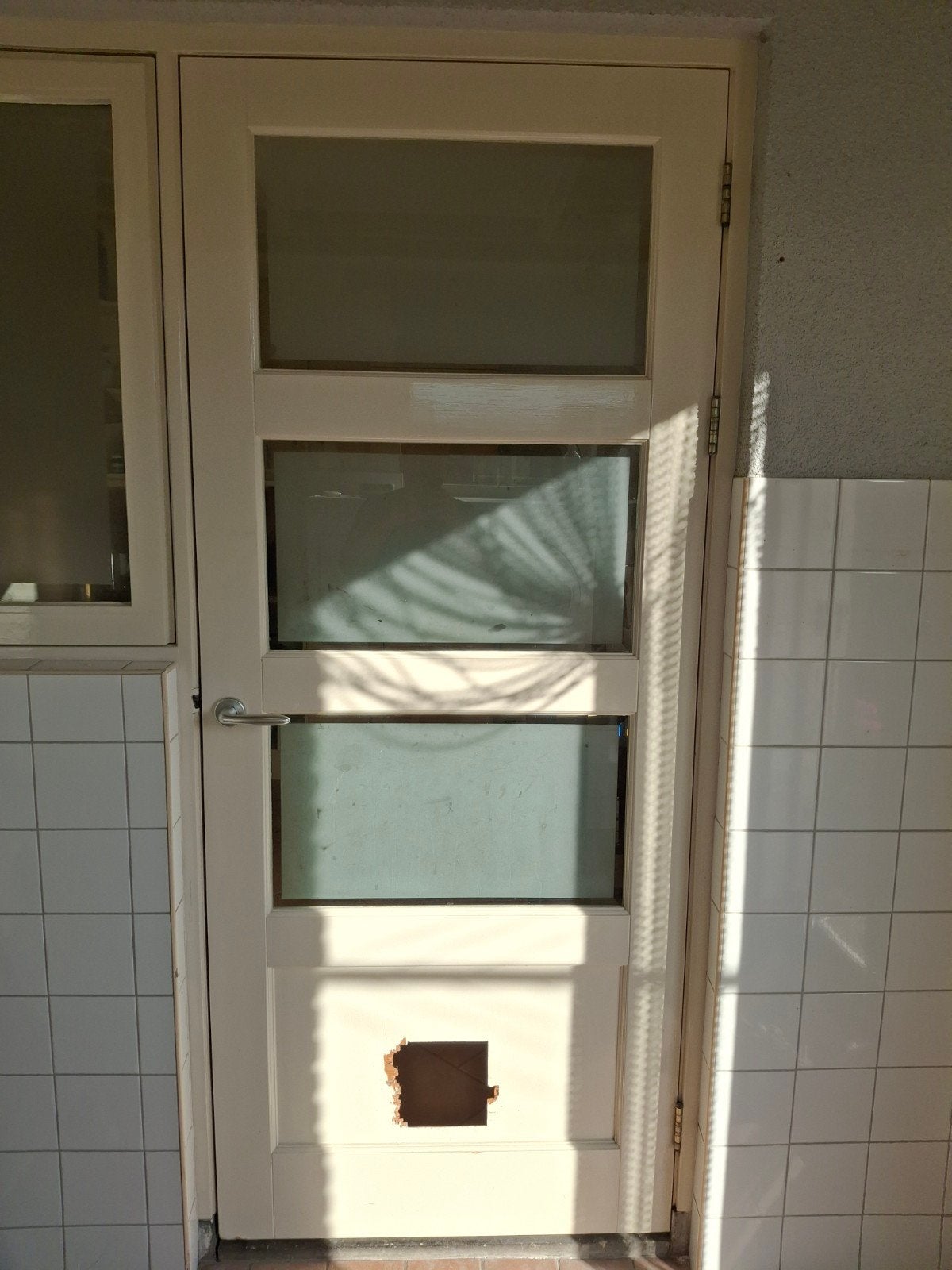 Binnendeur met kattenluik - 88 x 211 cm, Ophalen of Verzenden