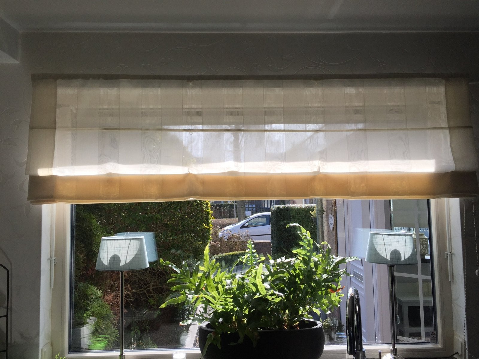 Vouwgordijn Ado, Ophalen, Gebruikt, 150 tot 200 cm, Crème