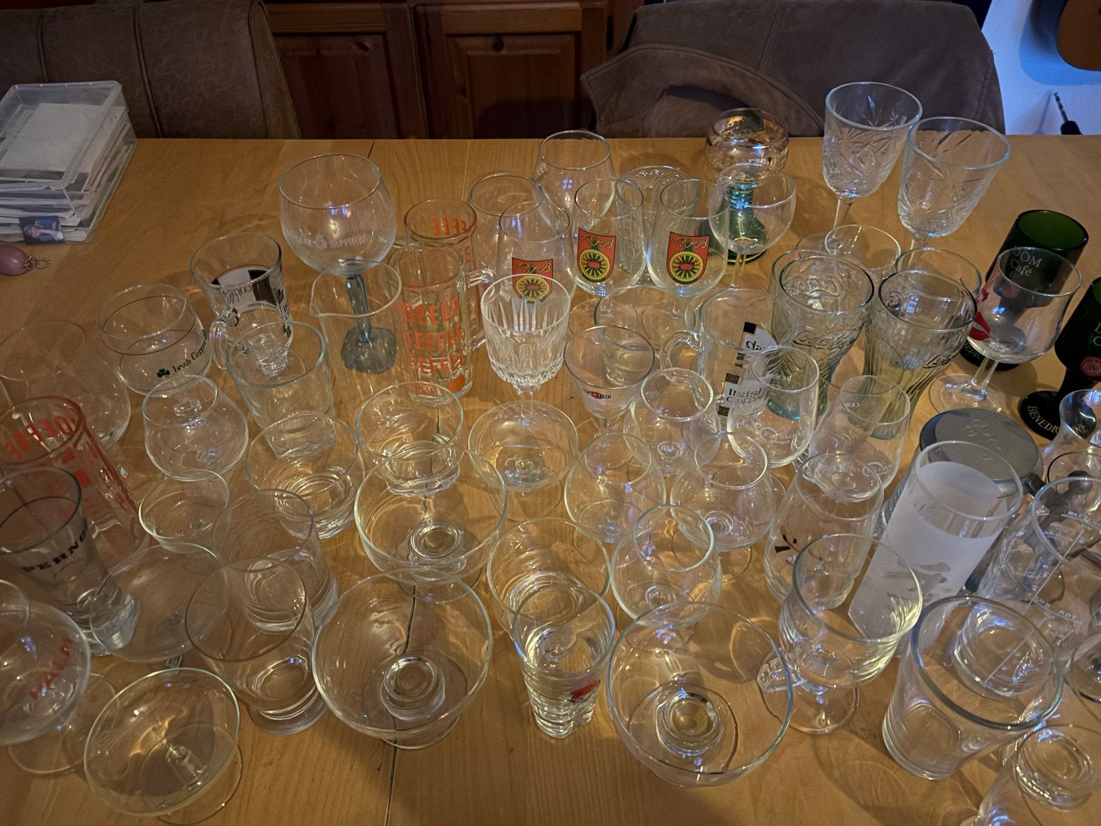 Grote collectie diverse glazen (ca. 80 stuks), Antiek en Kunst, Ophalen