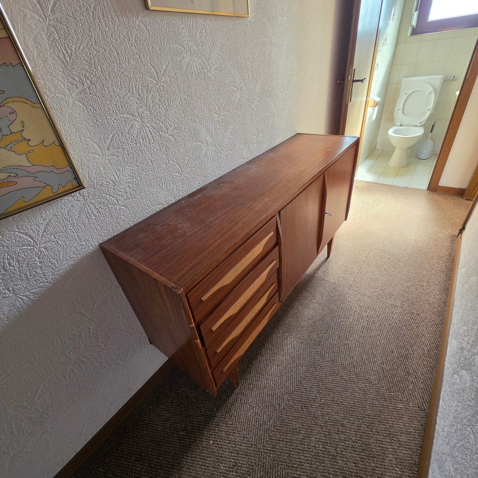 Vintage Dressoir met Lades en Deuren - Jaren '60 Stijl, Ophalen, Gebruikt, 150 tot 200 cm, Vintage, Jaren '60, Retro