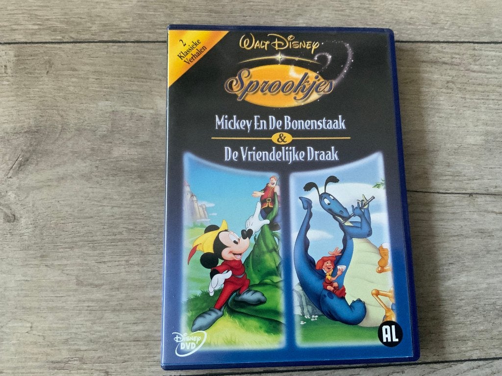 Disney DVD 2 Sprookjes - Mickey en de Bonestaak, Alle leeftijden, Ophalen of Verzenden, Zo goed als nieuw, Amerikaans