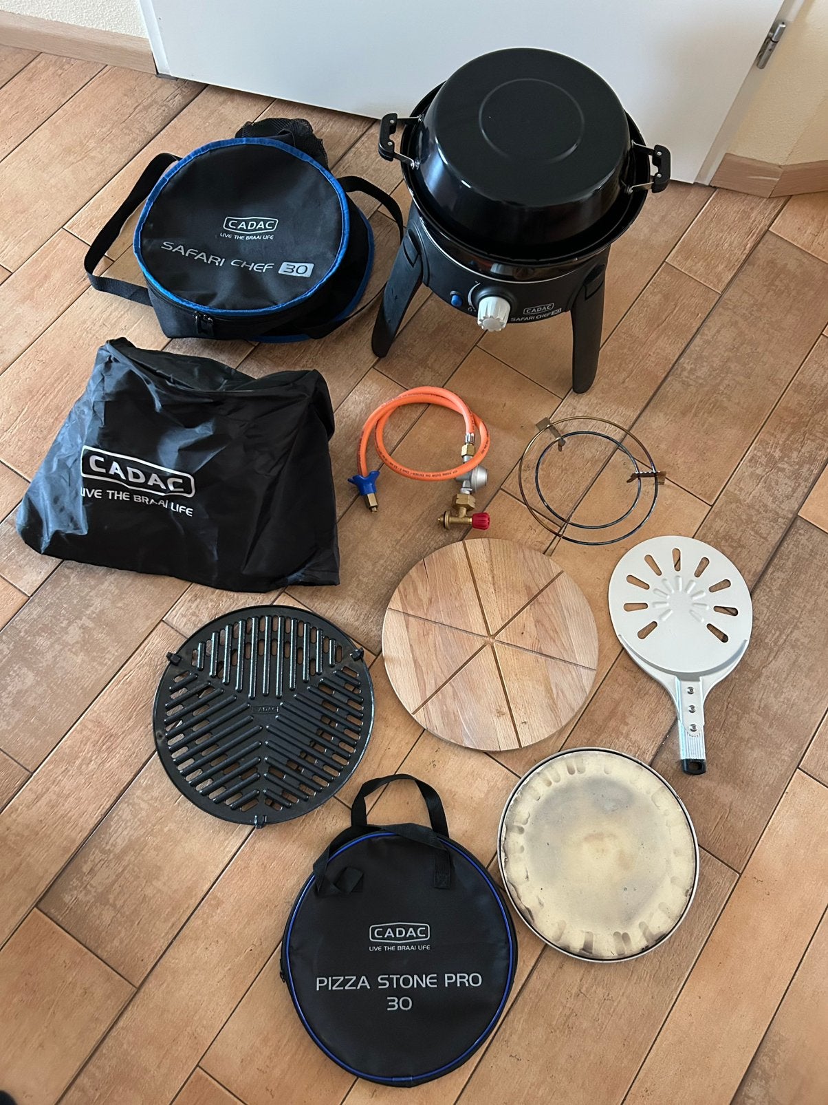 Cadac Safari Chef30 met o.a. Pizzasteen, Tuin en Terras, Gasbarbecues, Ophalen of Verzenden, Zo goed als nieuw