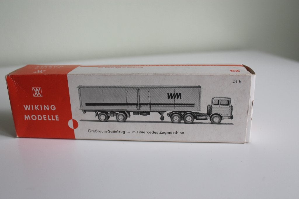 Wiking Mercedes LPS 2223 met oplegger "WM" (51b), Hobby en Vrije tijd, Ophalen of Verzenden, Gebruikt, Bus of Vrachtwagen, Wiking