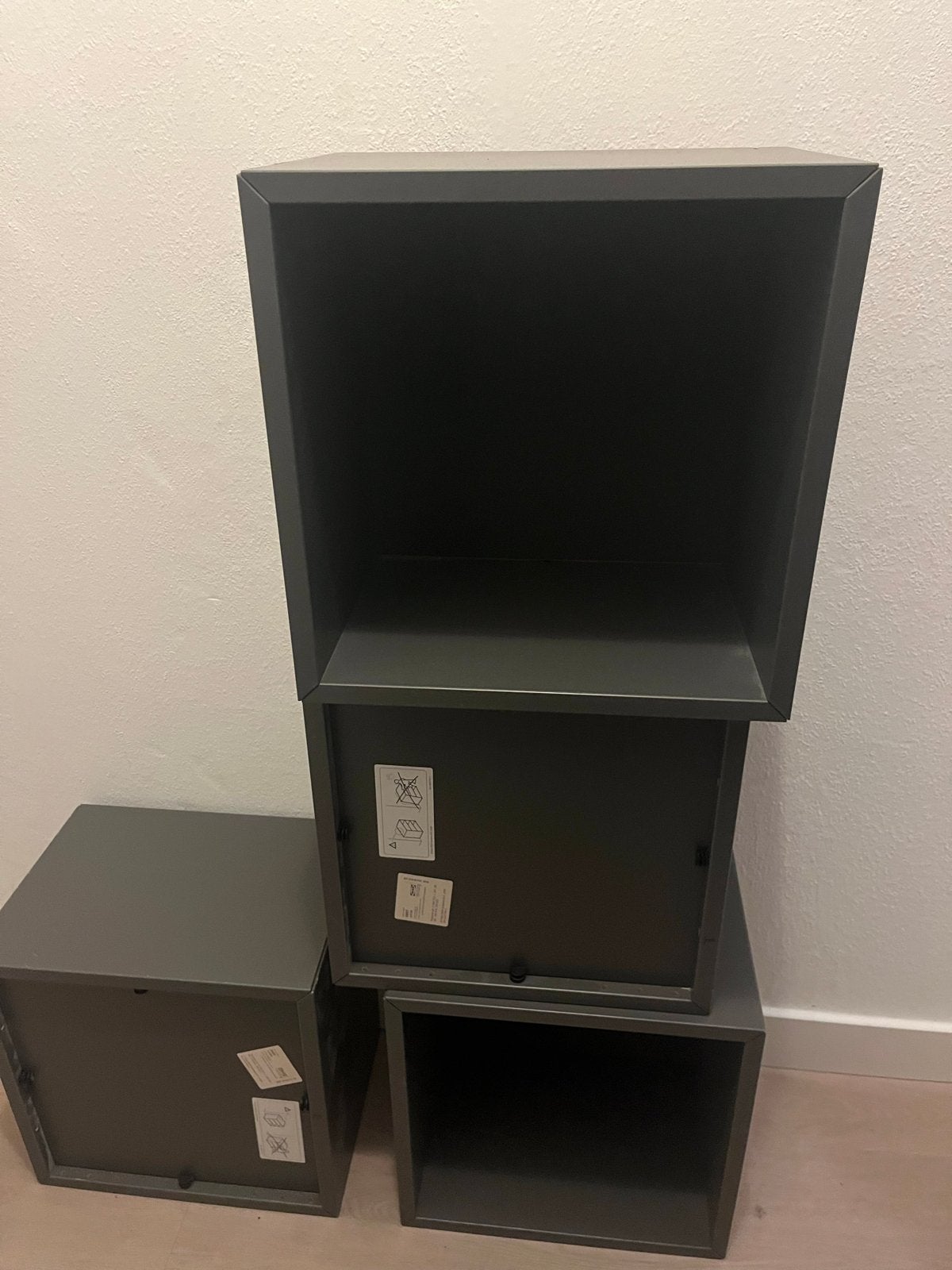 4x IKEA Eket blokken donkergrijs, Ophalen of Verzenden, Gebruikt
