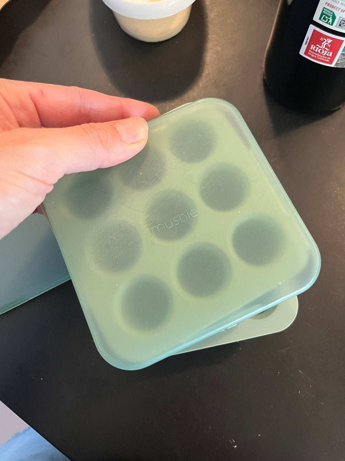 Mushie siliconen bewaarbakjes voor babyvoeding, Overige merken, Bewaarbakje, Ophalen of Verzenden, Zo goed als nieuw