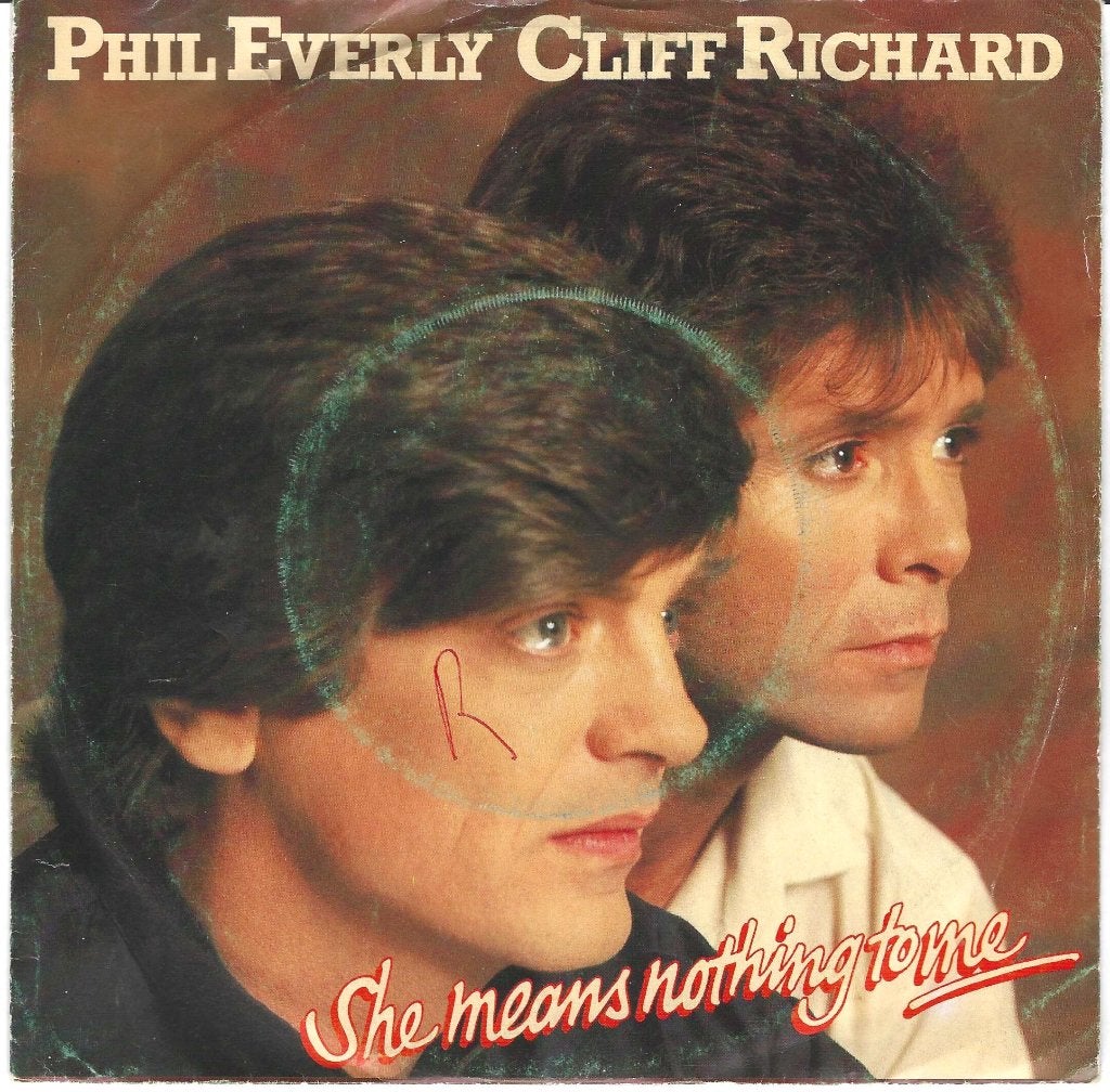 PHIL EVERLY & CLIFF RICHARD 45T SINGLE: SHE MEANS NOTHING, Ophalen of Verzenden, Gebruikt, Pop