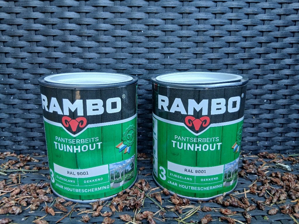 Rambo Pantserbeits Tuinhout Ral9001, Ophalen, Wit, Nieuw, Beits