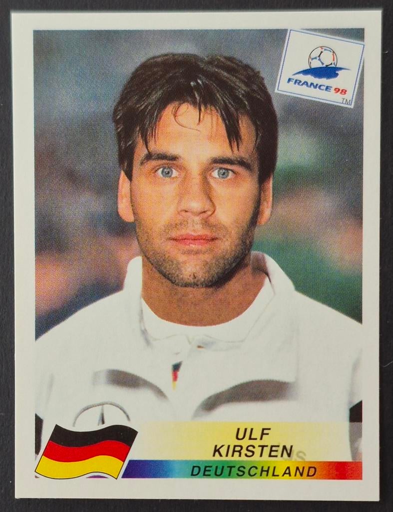 Panini sticker Ulf Kirsten - Duitsland, WK 98, Ophalen of Verzenden, Zo goed als nieuw, Buitenlandse clubs, Poster, Plaatje of Sticker