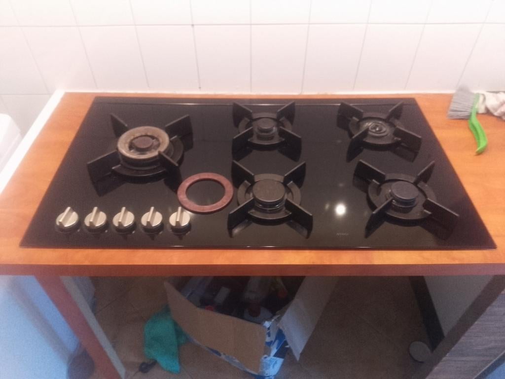Inbouw gaskookplaat 90x52cm met 5 branders en wokbrander, Ophalen, Minder dan 85 cm, 60 cm of meer, Nieuw