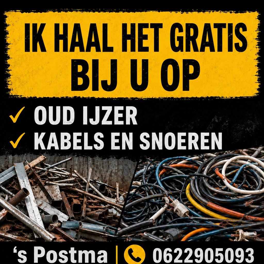 Gratis af te halen: Oud ijzer, kabels en snoeren, Ophalen of Verzenden