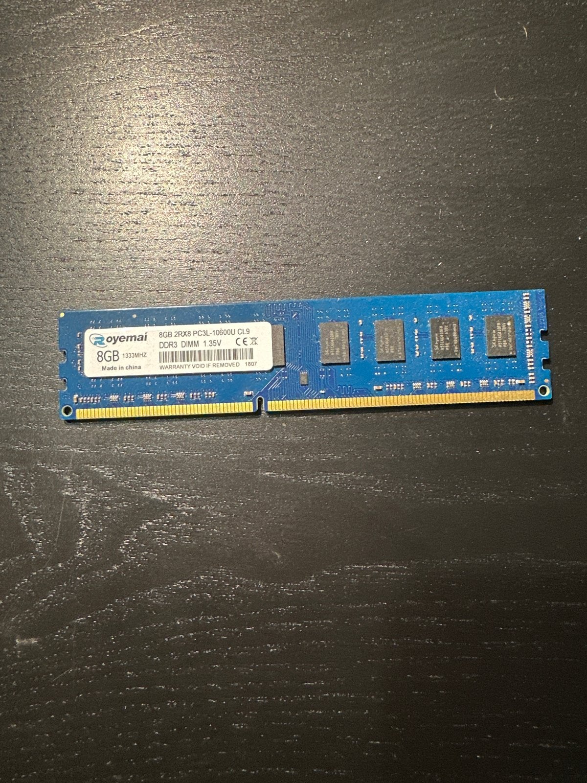 Royemai 8GB DDR3 RAM 1333MHz voor Desktop, 8 GB, DDR3, Ophalen of Verzenden, Zo goed als nieuw