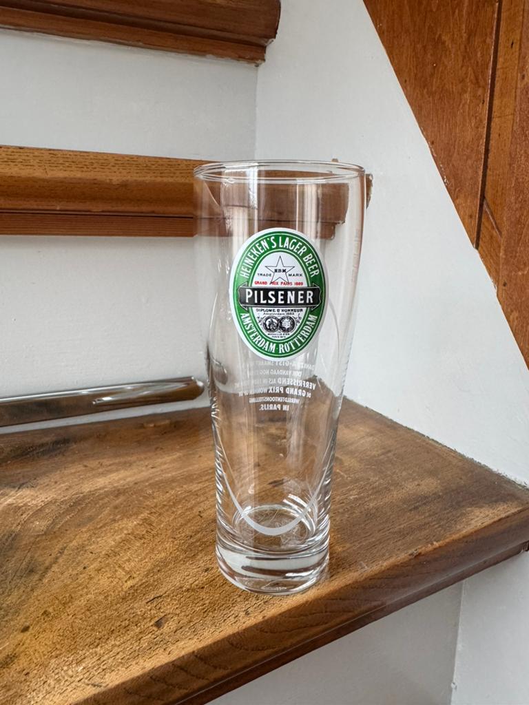 Heineken bierglas 1889, Verzamelen, Ophalen of Verzenden, Zo goed als nieuw, Glas of Glazen, Heineken