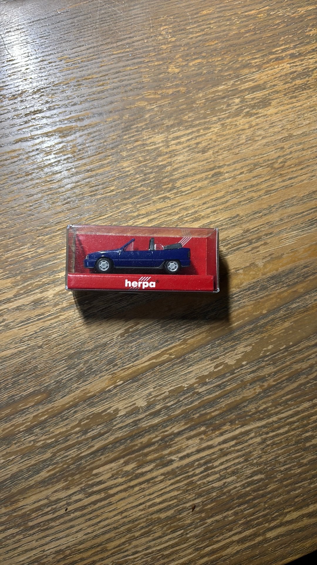 Herpa Opel Kadett Cabrio - Blauw Modelauto, Ophalen of Verzenden, Nieuw, Auto, Herpa