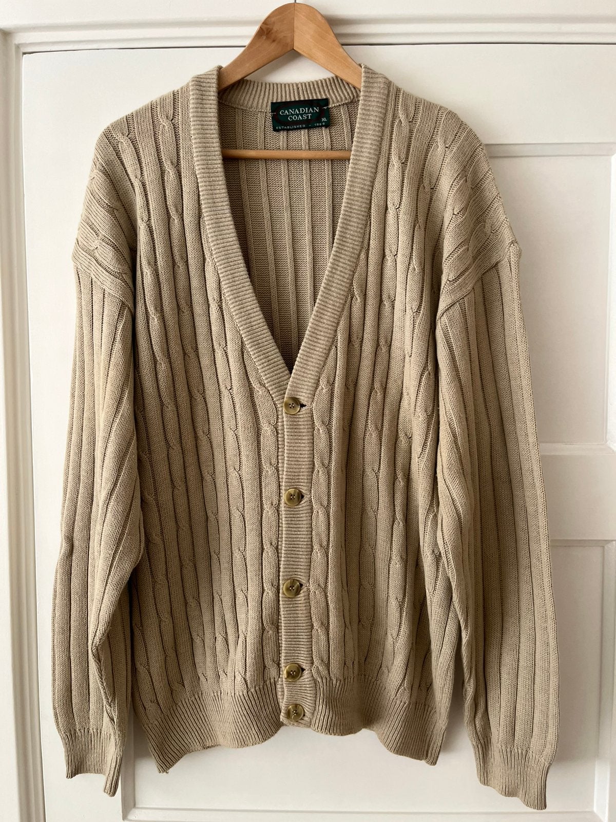 Vintage beige / sand kabelvest van Canadian Coast maat XL, Ophalen of Verzenden, Zo goed als nieuw, Maat 56/58 (XL), Beige