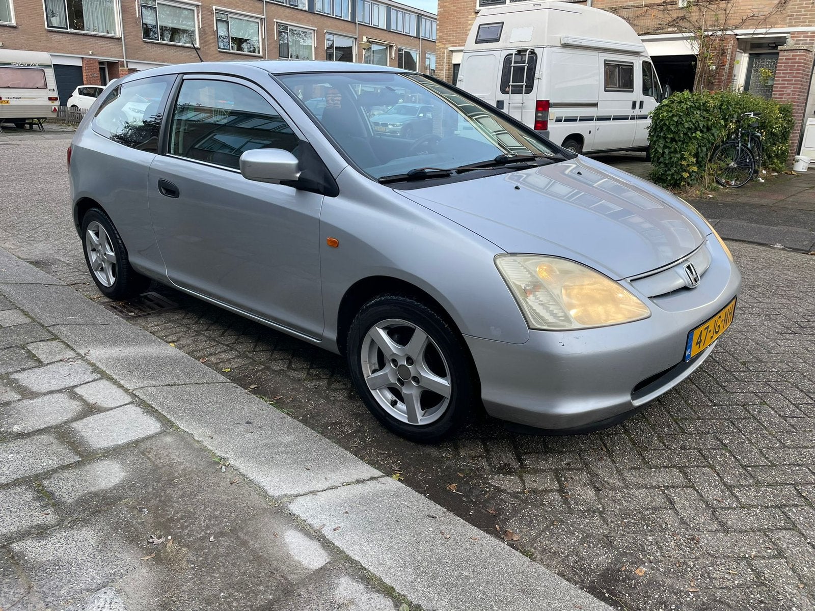 Honda Civic 1.4 I LS 3DR AUT 2002 Grijs, Auto's, 4 cilinders, 1396 cc, 49 €/maand, Particulier