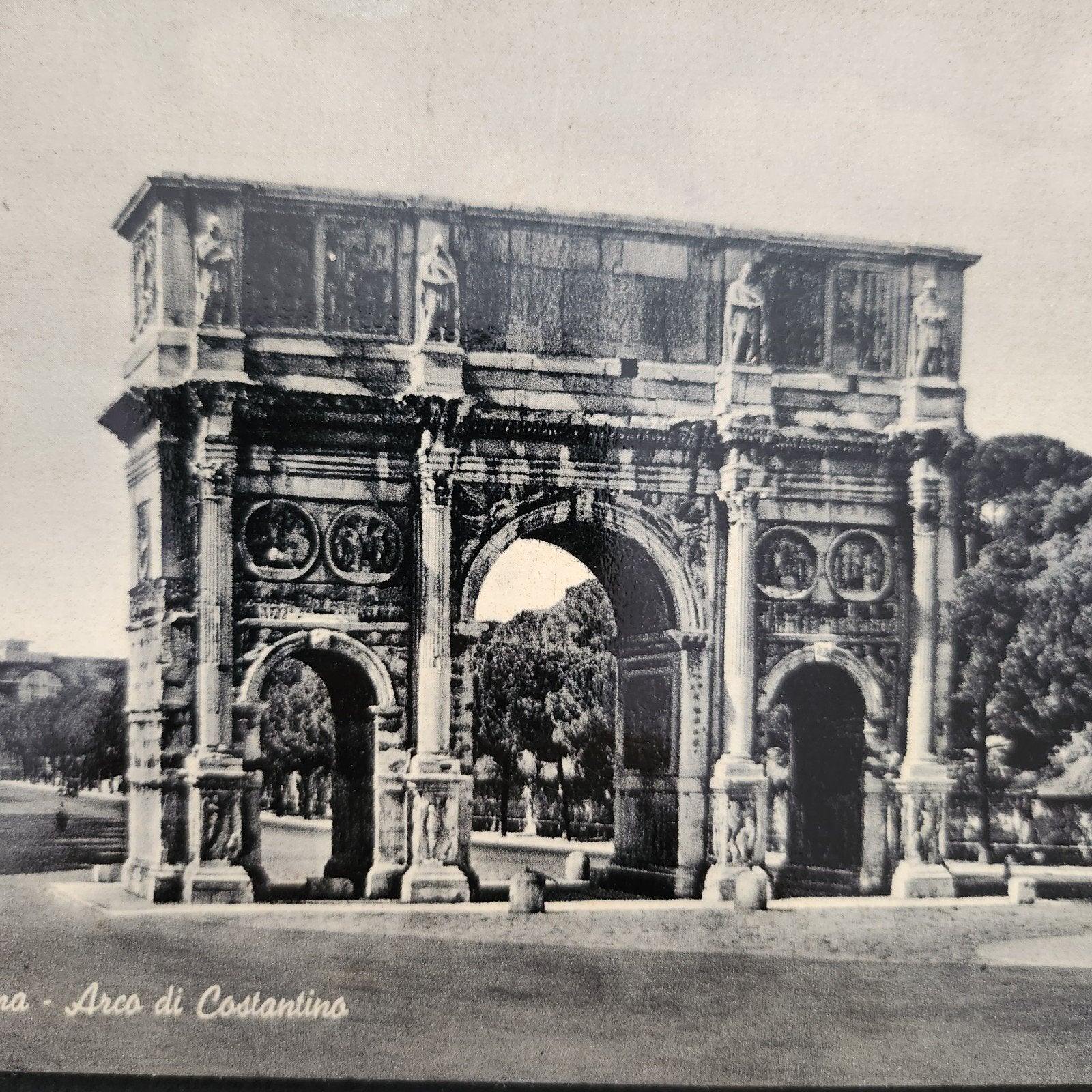 Oude Ansichtkaart: Boog van Constantijn, Rome (1959), Verzamelen, Ansichtkaarten | Buitenland, Verzenden, 1940 tot 1960, Gelopen