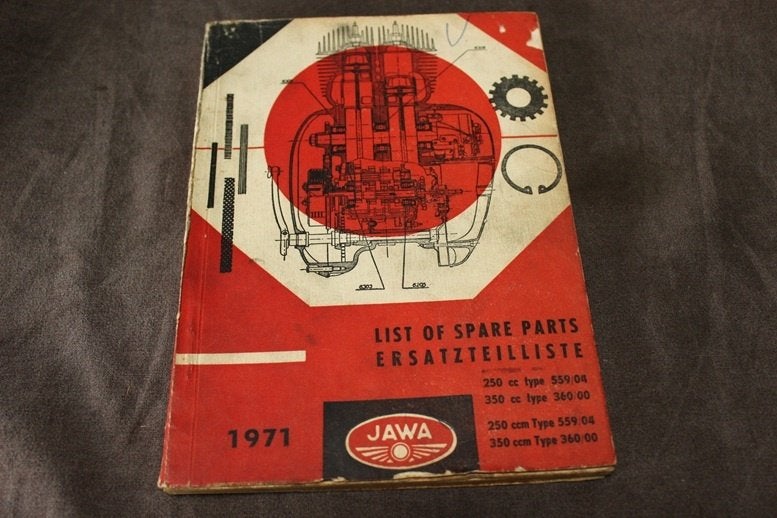 JAWA 250cc 350cc typ 559 360 1971 motorrad ersatzteil liste, Motoren, Handleidingen en Instructieboekjes, Ophalen of Verzenden