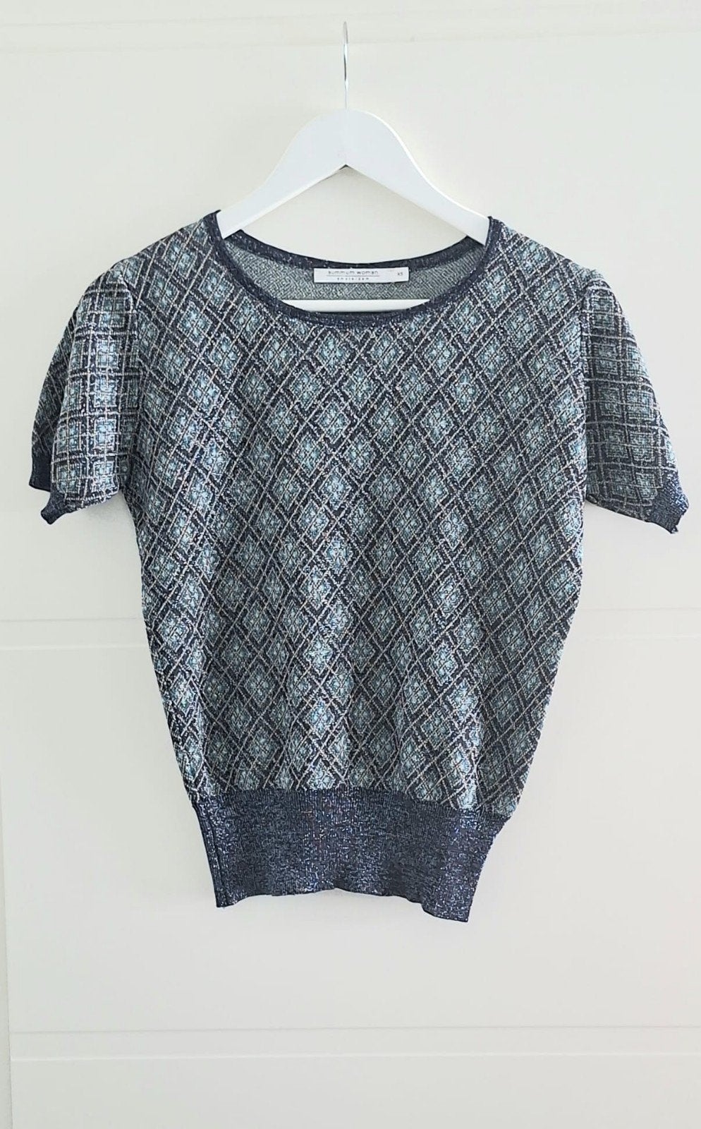 Summum top maat XS | Viscose | Blauw glitter | Modern casual, Summum Woman, Meerkleurig, Nieuw, Ophalen of Verzenden