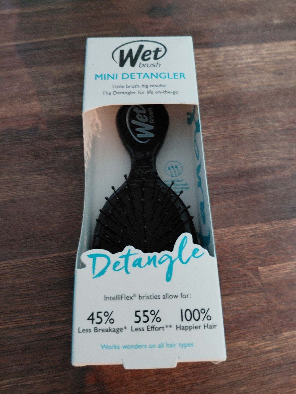 Wet Brush Mini Detangler Haarborstel - Zwart, Ophalen of Verzenden, Nieuw, Kam of Borstel