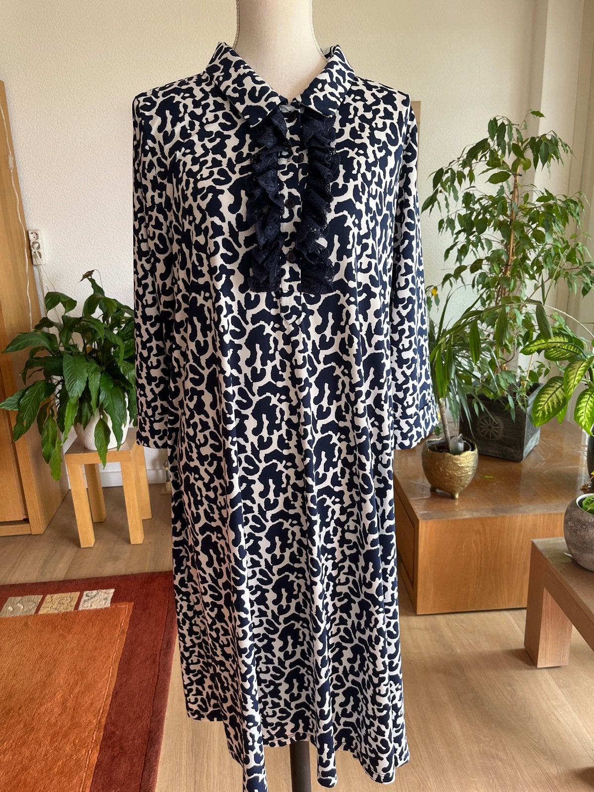 Yoek Loretta's Favourites Blauw Witte Jurk - Zo Goed Als Nie, Blauw, Maat 46/48 (XL) of groter, Ophalen of Verzenden, Zo goed als nieuw