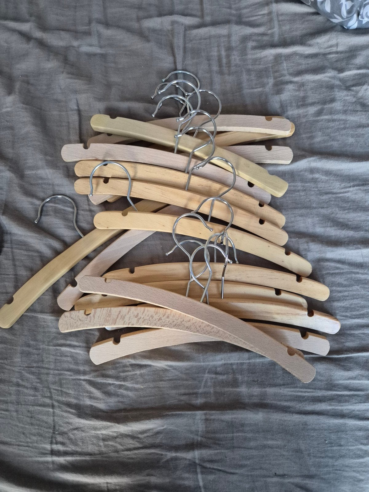 Houten kledinghangers en broekhangers - Set van 14, Ophalen, Gebruikt, Hout, Volwassenen