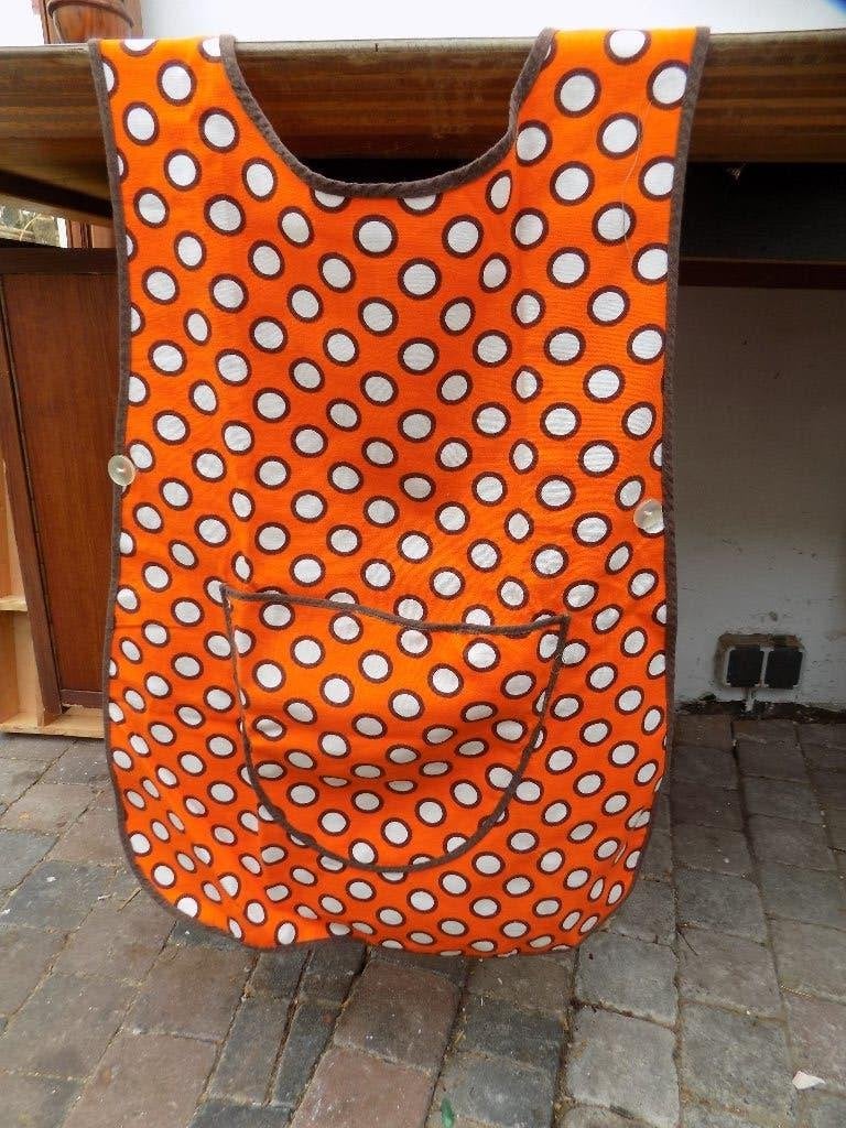 Schort keukenschort oranje vintage retro, Ophalen of Verzenden, Gebruikt