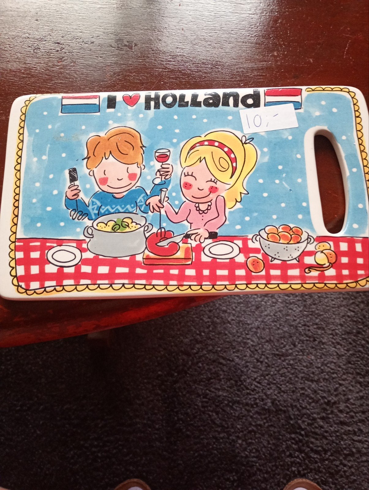 Snijplank "I Love Holland" - Keramiek, Ophalen, Gebruikt, Snij-/serveerplank, Steen/keramiek