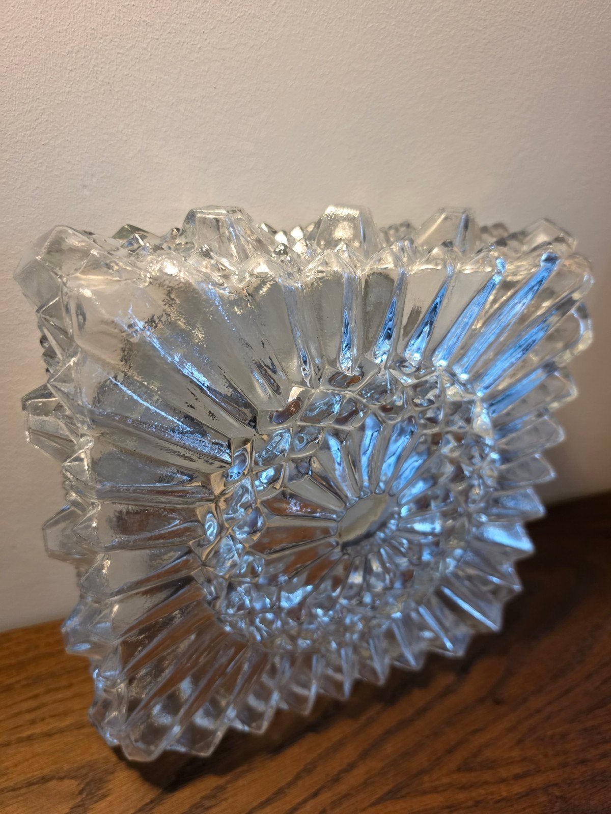 vintage kristallen plafonnière jaren 60/70 hillebrand, Ophalen of Verzenden, Zo goed als nieuw, Glas, Plafondlamp