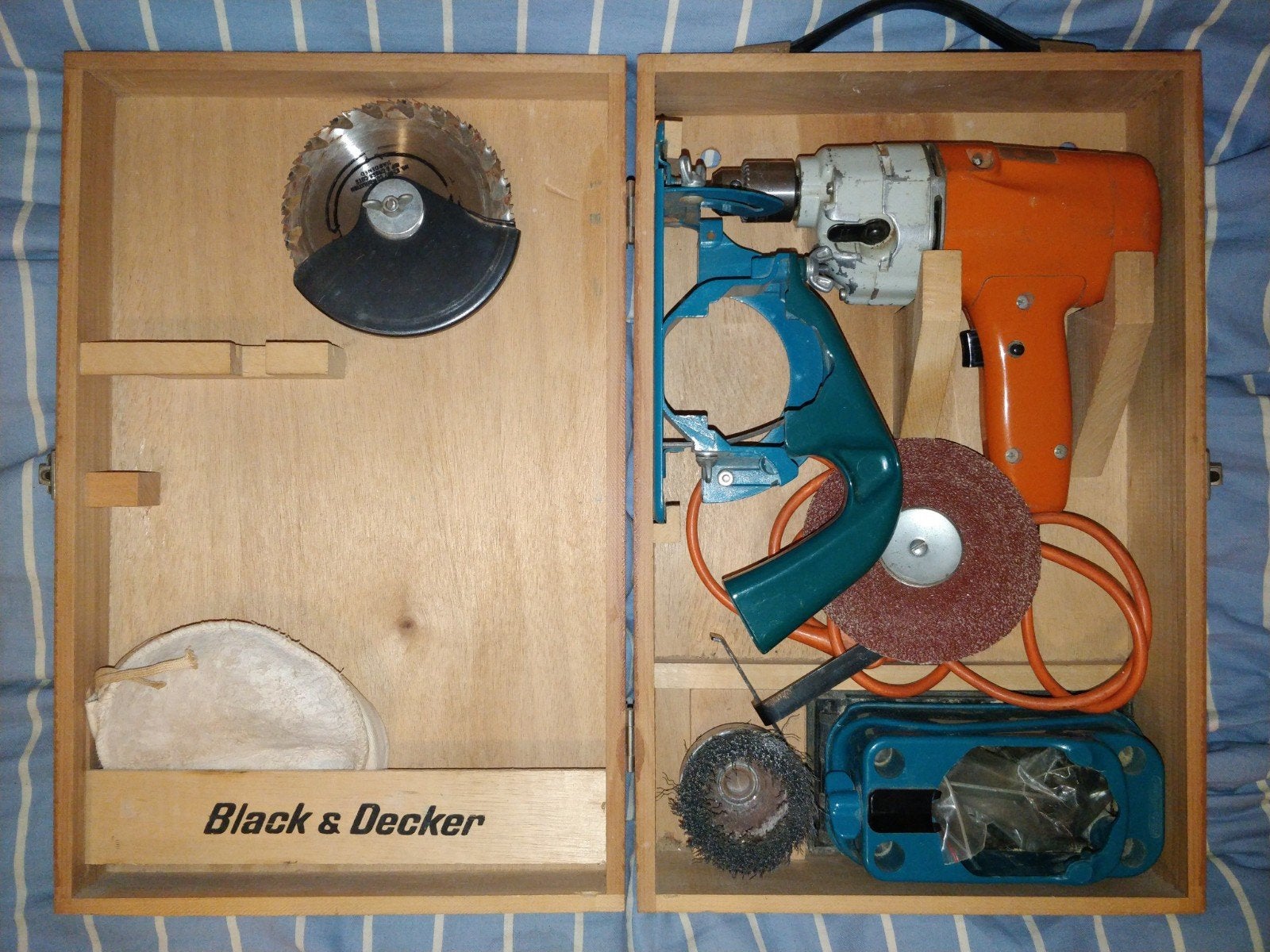 Vintage Black & Decker Gereedschapset in Houten Koffer
