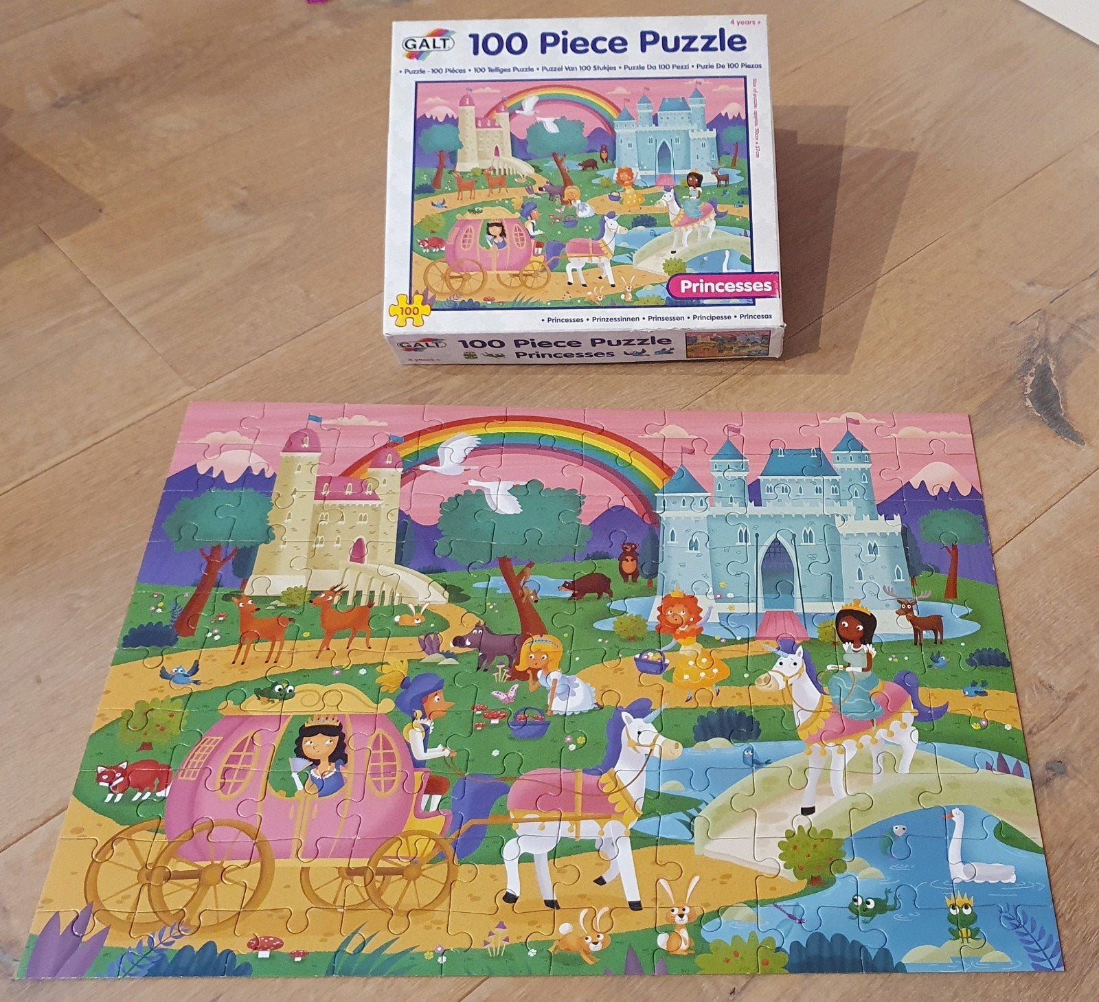 Galt Puzzel Van 100 Stukjes Prinsessen met Poster, Ophalen of Verzenden, Meer dan 50 stukjes, Zo goed als nieuw, 2 tot 4 jaar