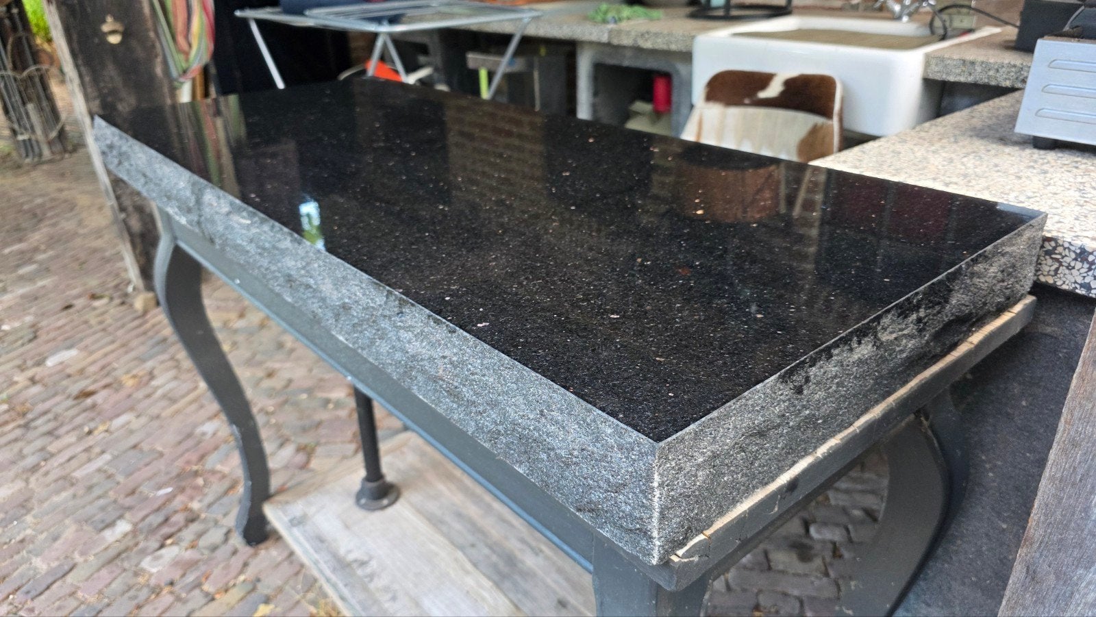 Robuust granieten werkblad/tafelblad, 120x51x8.5 cm, Ophalen