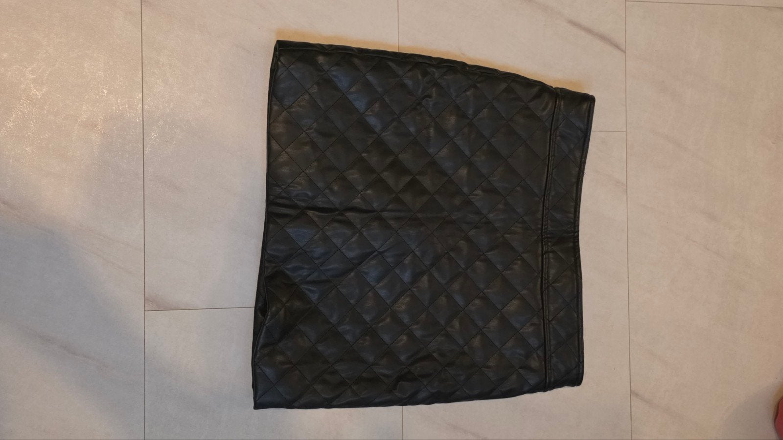 Semi leren rok m, Ophalen of Verzenden, Zo goed als nieuw, Zwart, Boven de knie