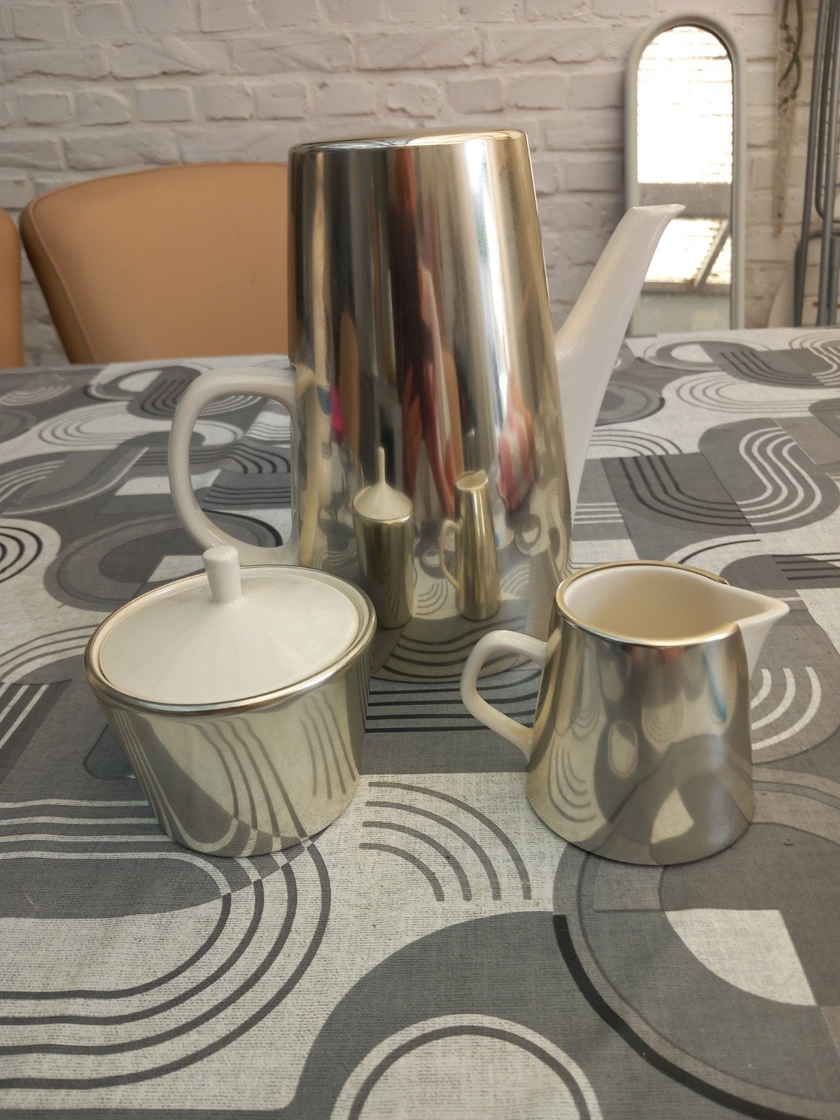 vintage Melitta koffiepot melkkannetje en suiker potje oud, Ophalen