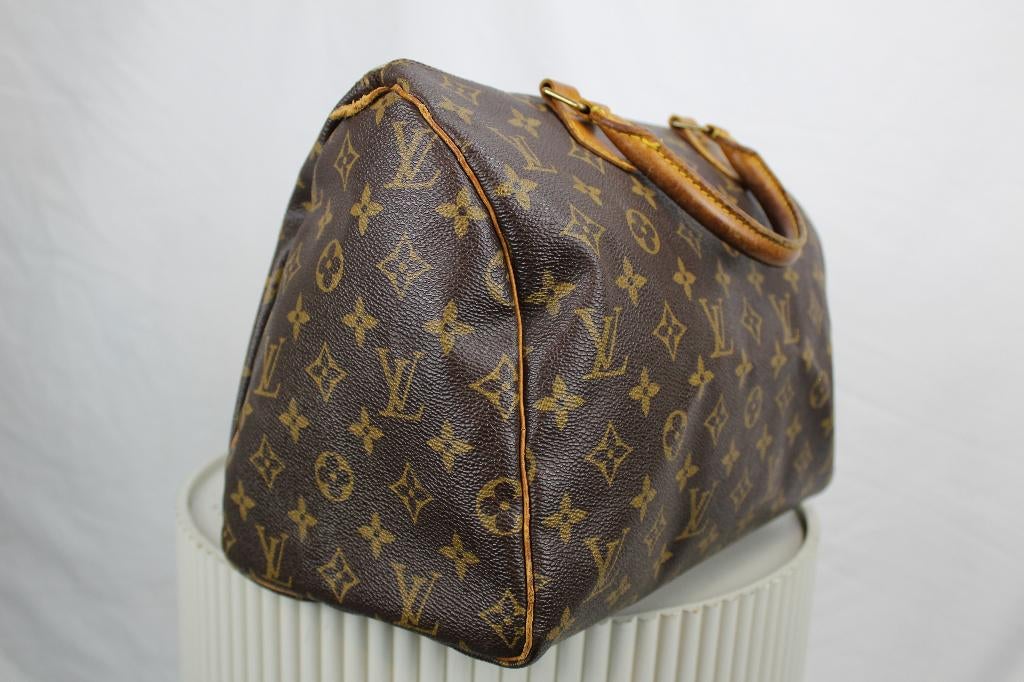 Louis Vuitton Speedy 30 - 1114, Sieraden, Tassen en Uiterlijk, Tassen | Damestassen, Gebruikt, Bruin, Ophalen of Verzenden, Lv