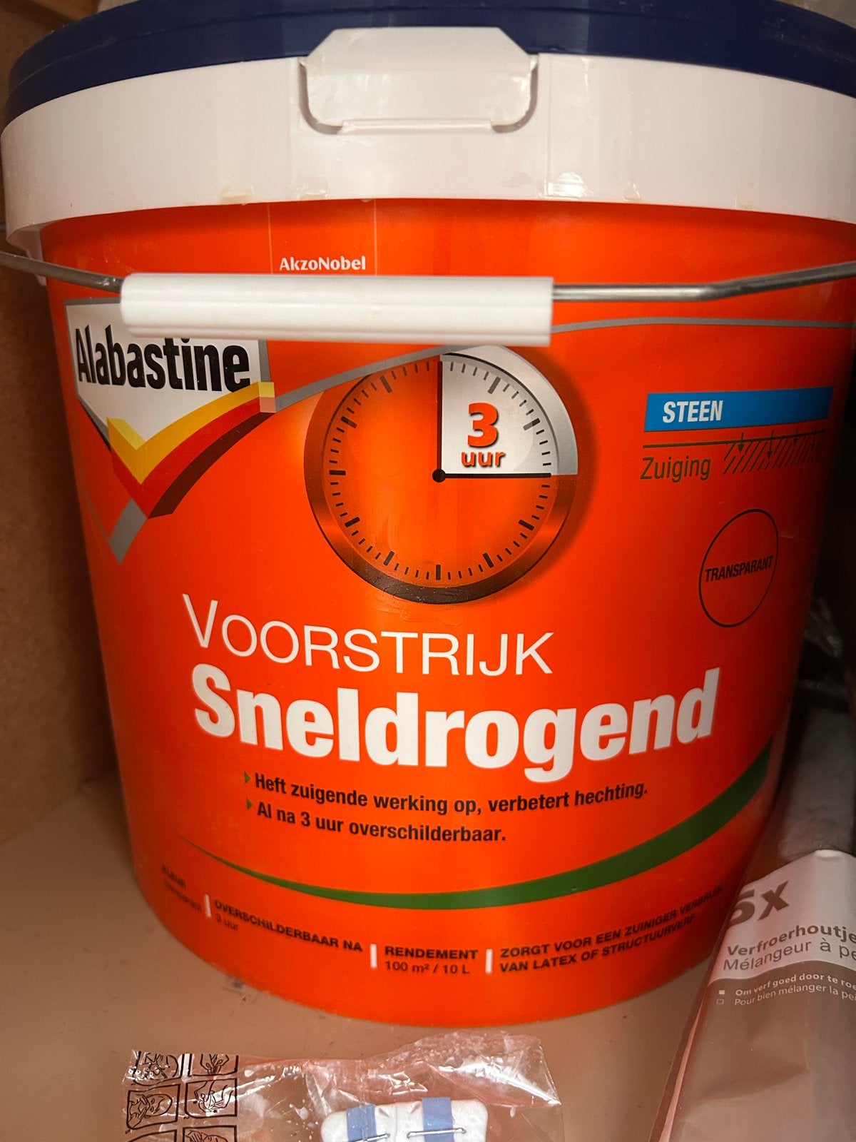 Alabastine Sneldrogende Voorstrijk Steen Transparant 5L+, Doe-het-zelf en Verbouw, Verf, Beits en Lak, Ophalen, Overige kleuren