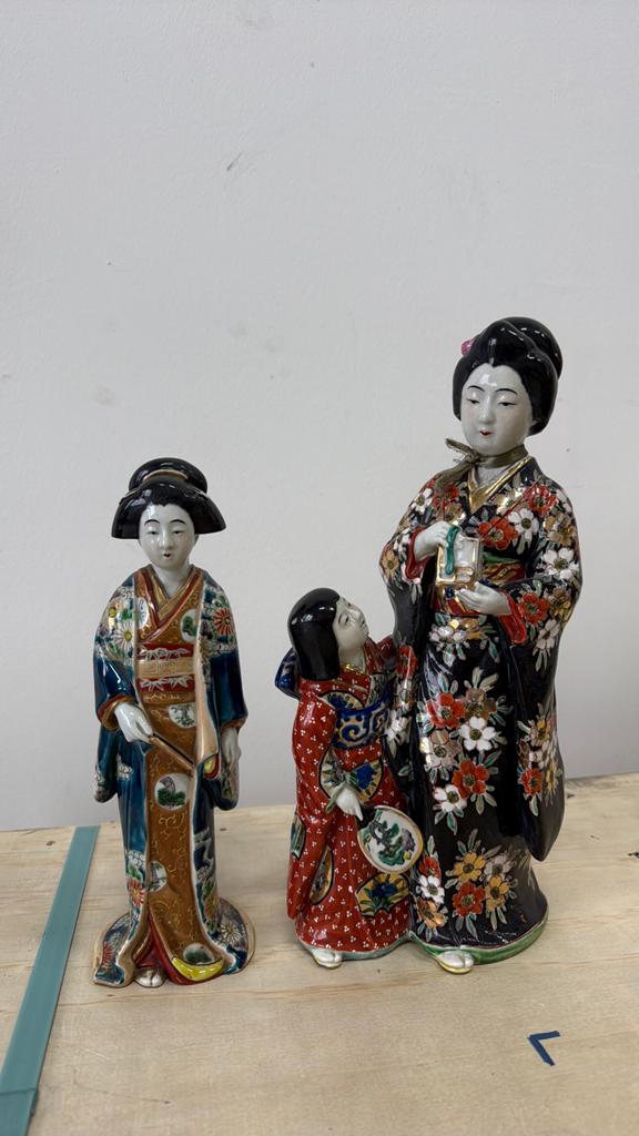Vintage Japanse/Chinese porseleinen beeldjes, Ophalen, Zo goed als nieuw