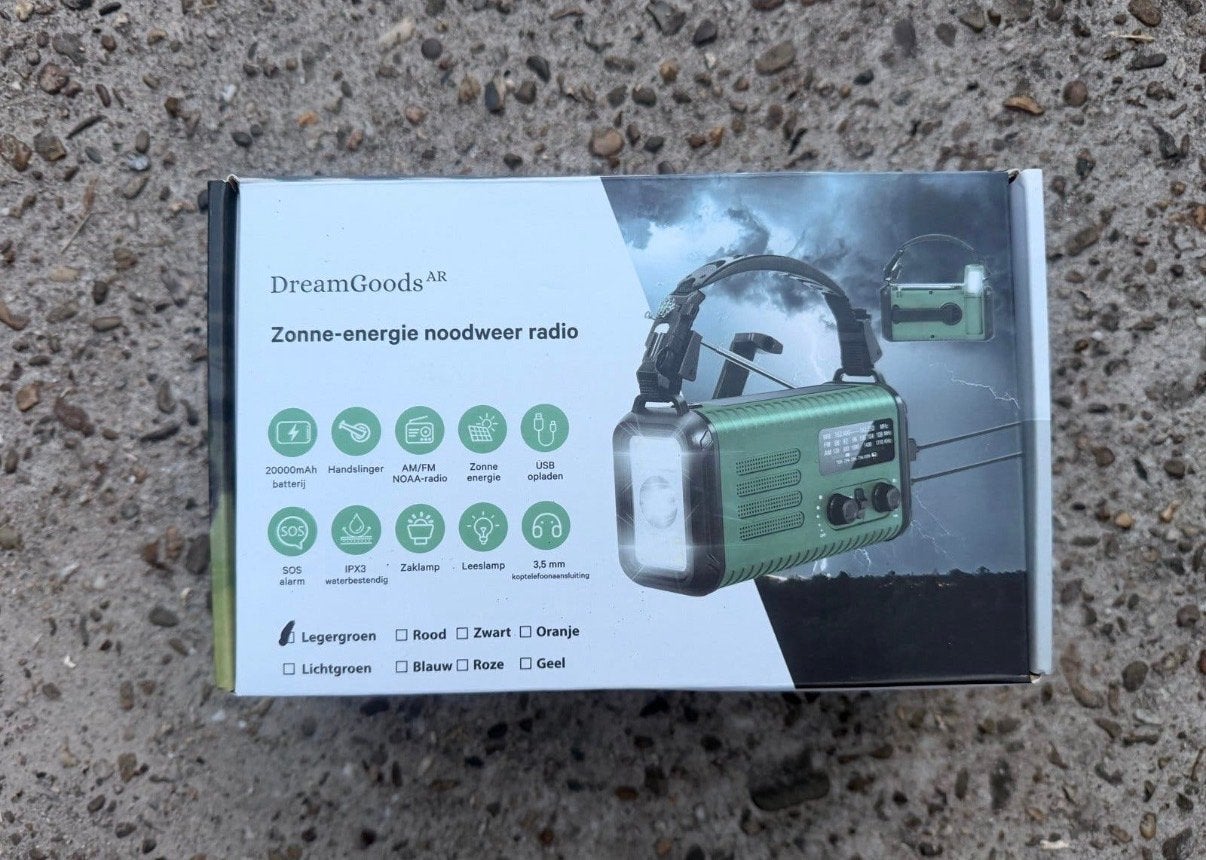 DreamGoods Zonne-energie Noodweer Radio - Groen, Ophalen of Verzenden, Nieuw, Radio