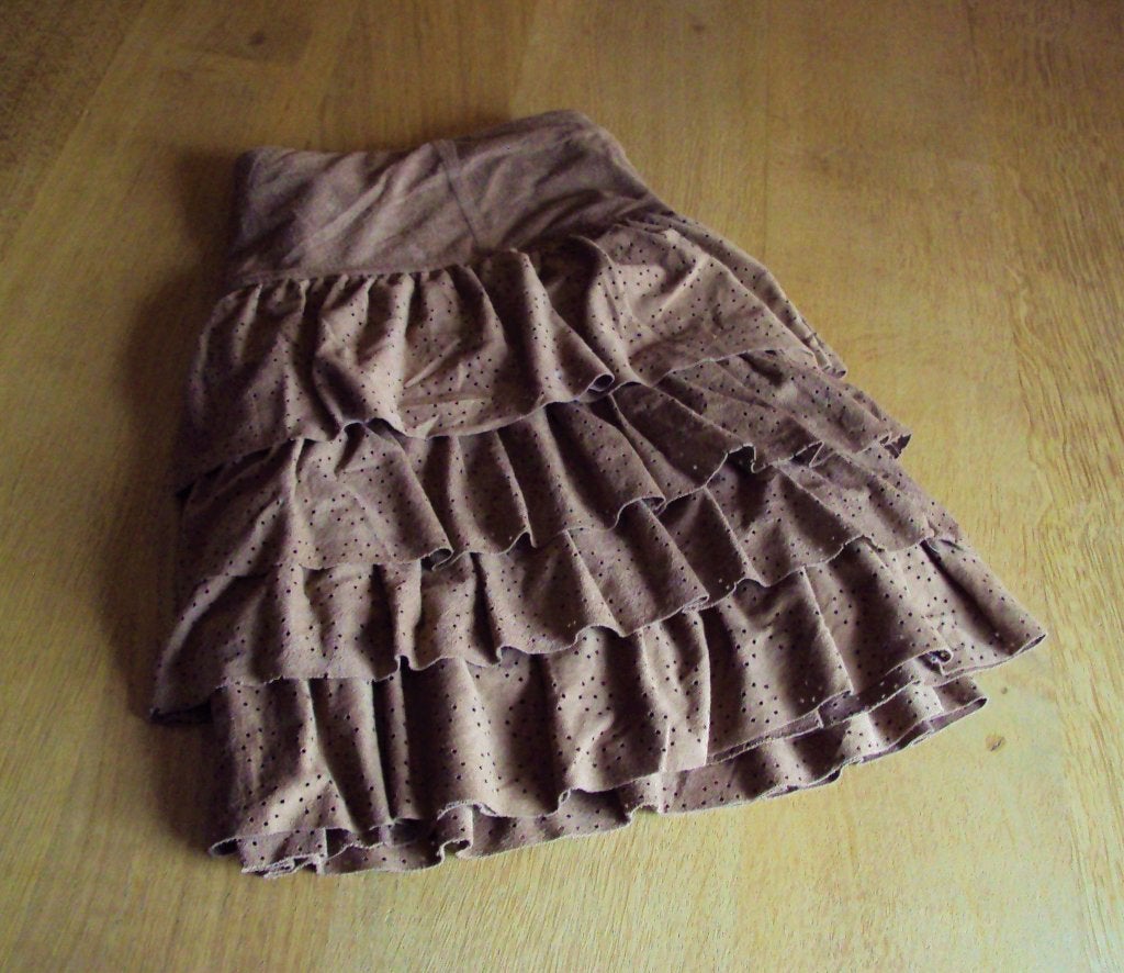 H&M bruine rok strokenrol maat M, Maat 38/40 (M), H&M, Bruin, Ophalen of Verzenden