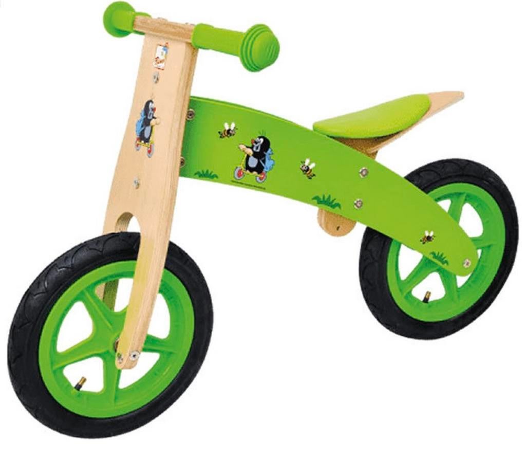 Houten loopfiets met Molletje design - Groen, Dorpsweg Spankeren, Loopfiets, Spelendehollander, Info@spelendehollander.nl
