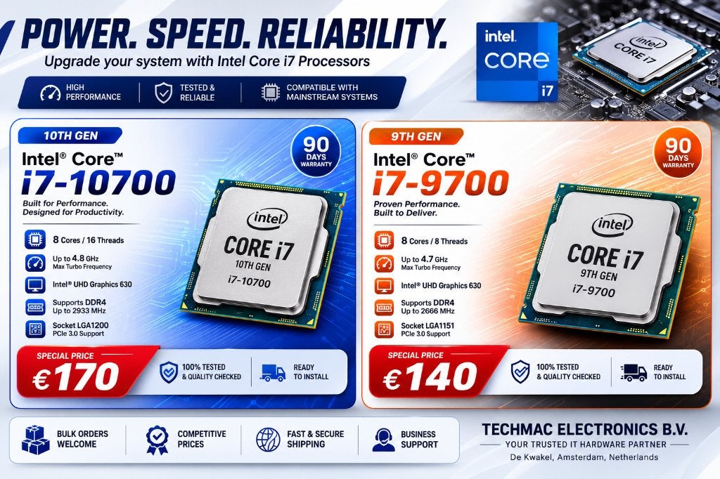 Intel Core i7-10700 (10th Gen) and  i7-9700 (9th Gen), Computers en Software, Processors, Zo goed als nieuw, 8-core, 4 Ghz of meer